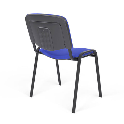 Стул для персонала и посетителей "ИЗО", черный каркас, ткань черно-синяя, В-12/С-14 - фото 5