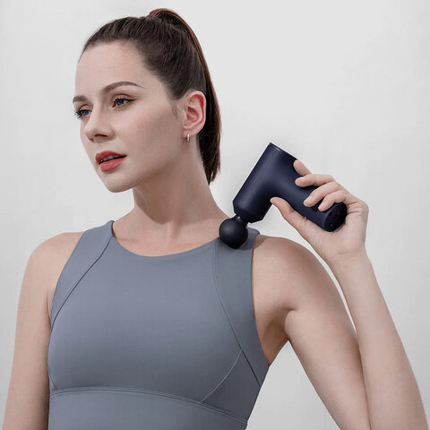 Массажный пистолет XIAOMI Massage Gun Mini, перкуссионный, 3 режима, 3 насадки, до 2500 об/мин, синий, BHR6083GL - фото 16