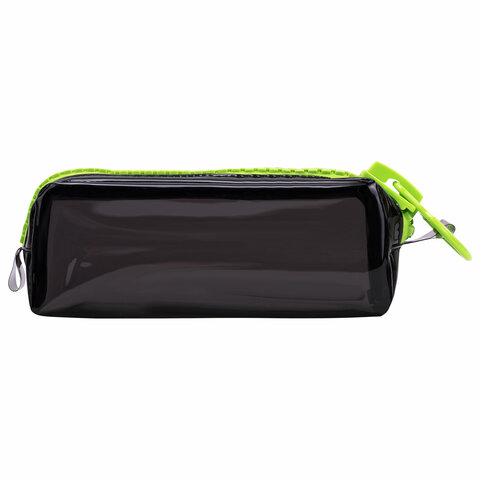 Пенал BRAUBERG с объемной "тракторной" молнией, 1 отделение, ПВХ, 22х8х6,5 см, "Neon green", 271564 - фото 2