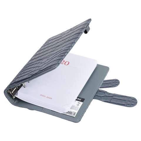 Ежедневник-органайзер недатированный B6 150x190 мм BRAUBERG "Comodo", под кожу, 160 л., серый, 116207 - фото 6