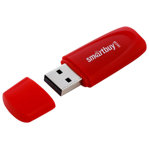 Флеш-диск 16 GB SMARTBUY Scout USB 2.0, красный, SB016GB2SCR - фото 2