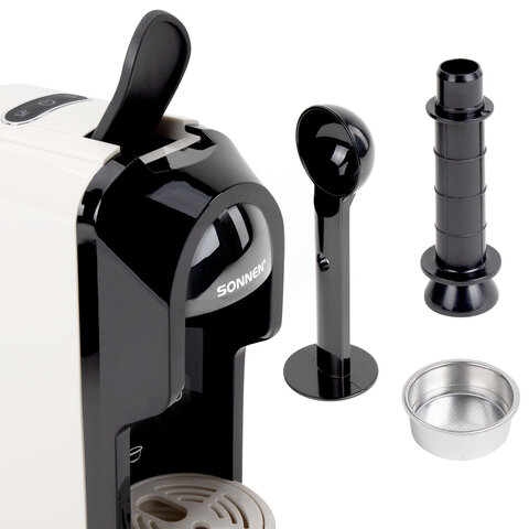 Кофемашина капсульная 3 в 1 для молотого кофе и капсул DOLCE GUSTO и NESPRESSO, SONNEN CM510B, 1450 Вт, 0,6 л, бежевая, 457338 - фото 8