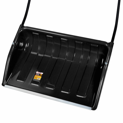 Лопата снеговая СКРЕПЕР 70х47 см пластиковый ЧЕРНЫЙ, алюминиевая планка, рукоятка 110 см, СУПЕРПРОЧНЫЙ, ГРАНДМАСТЕР, 700342 - фото 4