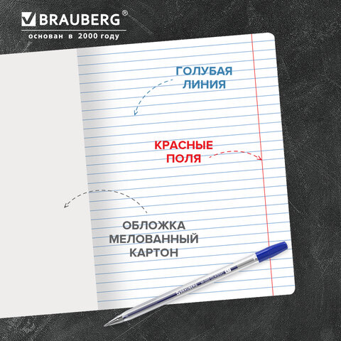 Тетрадь 24 л. BRAUBERG КЛАССИКА, линия, обложка картон, АССОРТИ (5 видов), 107786 - фото 10