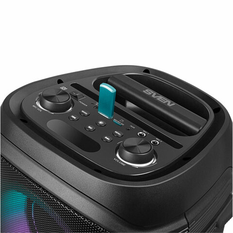 Колонка портативная SVEN PS-800, 100 Вт, TWS, Bluetooth, FM, USB, microSD, LED-дисплей, черная, SV-021511 - фото 8
