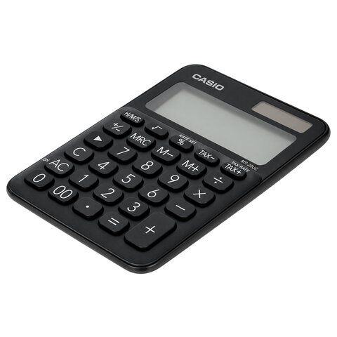 Калькулятор настольный CASIO MS-20UC-BK-W-EC (15х10,5х2,3 см), 12 разрядов, двойное питание - фото 2