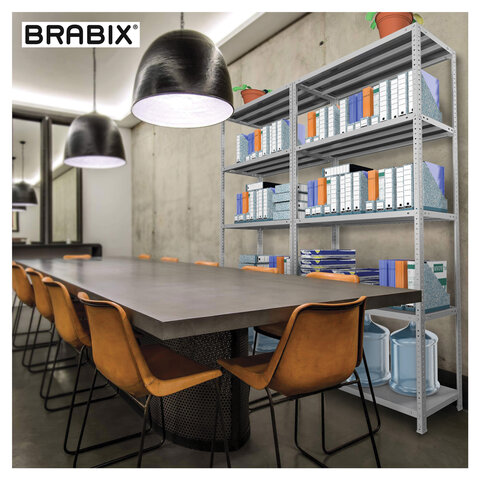 Стеллаж металлический BRABIX "MS Plus-200/40-5", 2000х1000х400 мм, 5 полок, регулируемые опоры, 291109, S241BR164502 - фото 10