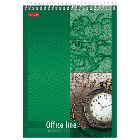 Блокнот А5 145х205 мм, 60 л., спираль, картон, жесткая подложка, клетка, HATBER, "Office Line", 004824, 60Б5В1сп - фото 3