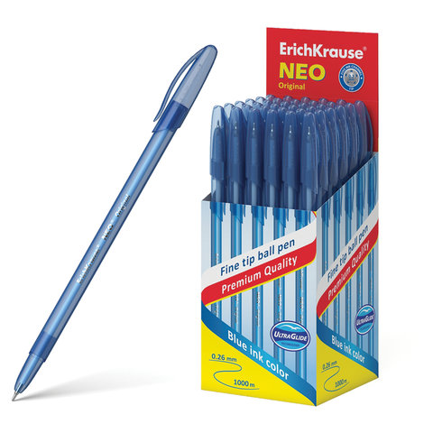 Ручка шариковая ERICH KRAUSE "Neo Stick Original", СИНЯЯ, узел 0,7 мм, линия письма 0,26 мм, 46515 - фото 1