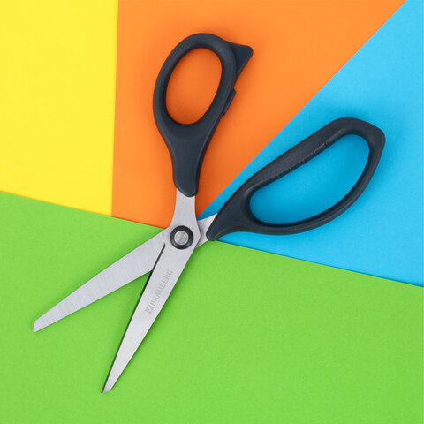 Ножницы BRAUBERG "BOMB", 170 мм, графитовый цвет, 2-сторонняя заточка, эргономичные, 238857 - фото 9