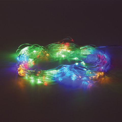 Электрогирлянда-сеть комнатная 1,5х1,5 м,160 LED, мультицветная, 220 V, контроллер, ЗОЛОТАЯ СКАЗКА, 591106 - фото 2