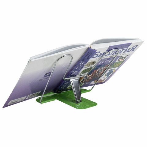 Подставка для книг и учебников BRAUBERG LINE+, металлическая, зеленая, европодвес, 238072 - фото 6