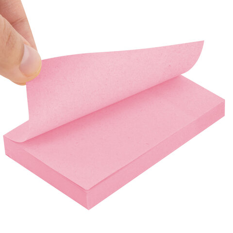 Блок самоклеящийся (стикеры) STAFF STANDARD, ПАСТЕЛЬНЫЙ 76х51 мм, розовый, 100 листов, 116584 - фото 4