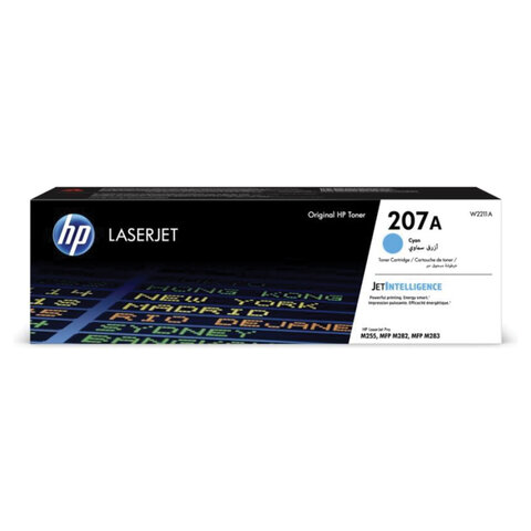 Картридж лазерный HP (W2211A) Color LJ M282/M283/M255, №207A, голубой, оригинальный, ресурс 1250 страниц - фото 1