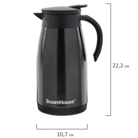 Чайник-термос 1 л, BOOMHOUSE (БУМХАУС) COFFEE BREAK, нержавеющая сталь SUS304, черный, ТЕРМОЧАЙНИК, 700328 - фото 6