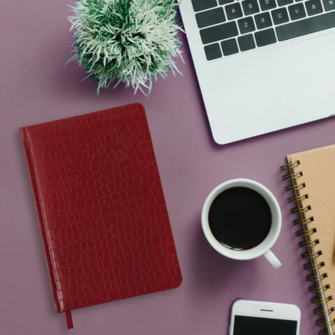 Еженедельник датированный 2026 А5 145х215 мм, BRAUBERG "Comodo", под кожу, красный, 117168 - фото 5