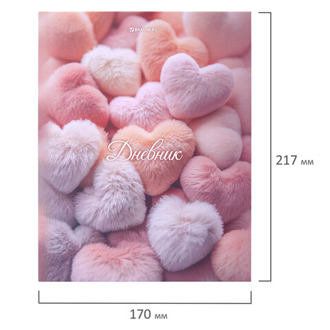 Дневник 5-11 класс 48 л., твердый, BRAUBERG, матовая ламинация, с подсказом, "Пушистые Сердечки", 107611 - фото 17