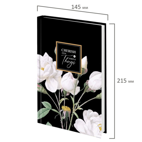 Ежедневник датированный 2026 145х215 мм, А5, STAFF, ламинированная обложка, "Розы", 117322 - фото 2