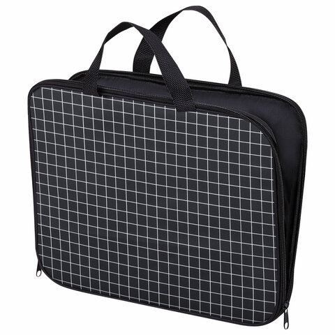 Папка на молнии с ручками BRAUBERG А4, 1 отделение, полиэстер, 20 мм, "Checkered", 272173 - фото 4