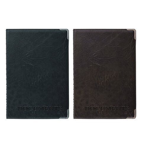 Обложка для автодокументов, 128х92 мм, ПВХ под кожу, конгревное тиснение, цвет ассорти, А5-12 - фото 1