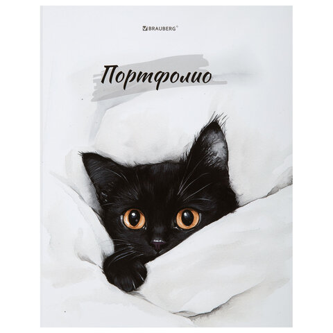 Папка-портфолио универсальная, 4 кольца, 20 файлов, 7БЦ матовая, BRAUBERG "Cat", 107557, 117557 - фото 4