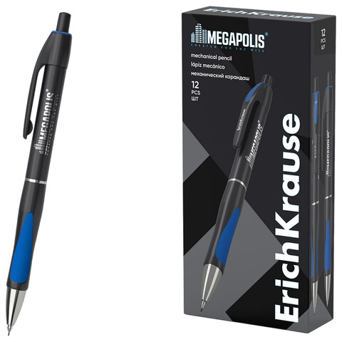 Карандаш механический 0,9 мм ERICH KRAUSE "Megapolis", НВ, 63592 - фото 1