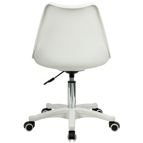 Кресло стул BRABIX "Eames MG-310 PL", пластик белый, экокожа белая, 532926 - фото 4