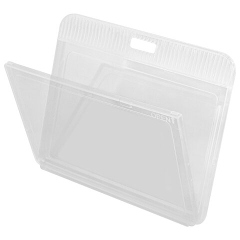 Бейдж горизонтальный (54х85 мм), прозрачный, ЗАЩИТА ОТ ВЛАГИ И ПЫЛИ, BRAUBERG EXTRA, 238805 - фото 3