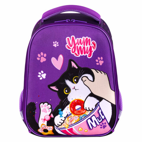 Ранец BRAUBERG KIDS START, 1 отделение, 2 кармана, "Sweet cheeks", велюровая панель, 35х26х13см, 272093 - фото 2