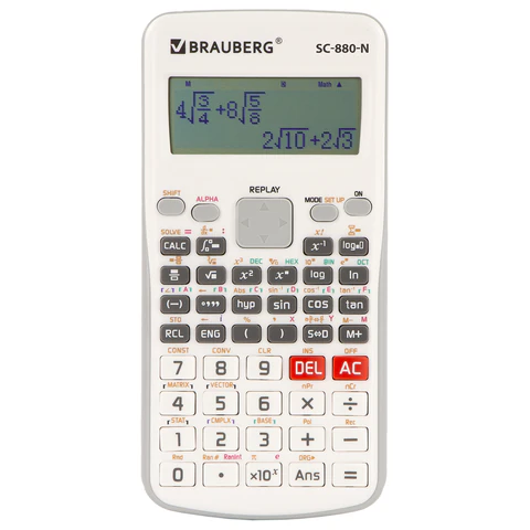 Калькулятор инженерный BRAUBERG SC-880-N, 417 функций, 10+2 разрядов, батарея, БЕЛЫЙ, 250526 - фото 2