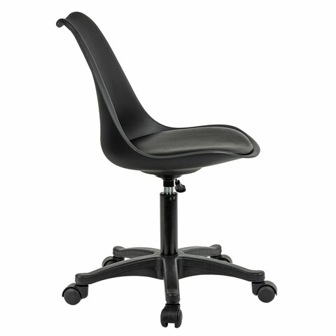 Кресло стул BRABIX "Eames MG-310 PL", пластик черный, экокожа черная, 532927 - фото 3