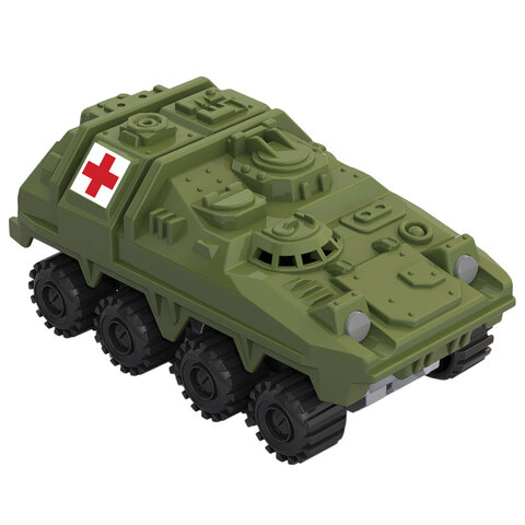 Военная машина игрушечная БРОНЕТРАНСПОРТЕР "Санитар", пластик, 10,1x5,4x4,7 см, НОРДПЛАСТ, 377 - фото 1
