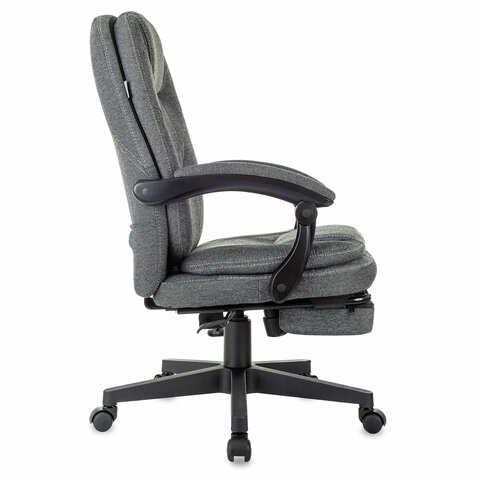 Кресло офисное CH-868MSG-BF, синхромеханизм, вибромодуль, подставка для ног, ткань, серое, 1998751 - фото 5