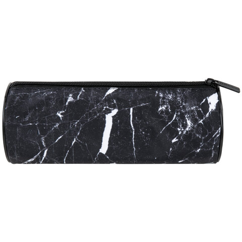 Пенал-тубус BRAUBERG, с эффектом Soft Touch, мягкий, "Black marble", 22х8 см, 271569 - фото 3