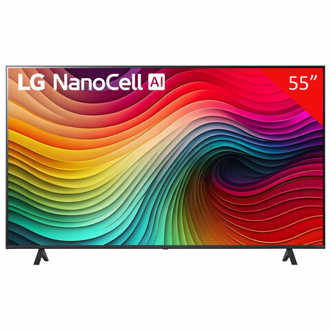 Телевизор LG 55NANO80T6A, 55" (138 см), NanoCell, 3840 x 2160, 4K, 16:9, SmartTV, Wi-Fi, черный - фото 1