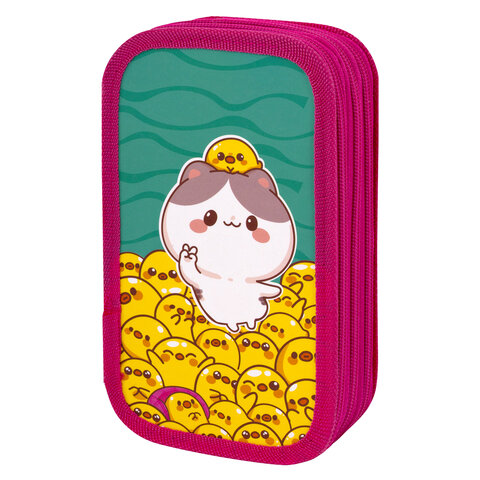 Пенал ЮНЛАНДИЯ, 3 отделения, картон с эффектом soft-touch, 19х11 см, "Duck tales", 273500 - фото 1