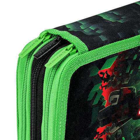 Пенал BRAUBERG, 3 отделения, полиэстер, 21х14 см, "Night warrior", 272333 - фото 4