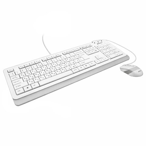 Набор проводной A4TECH Fstyler FG1010, USB, клавиатура 104 клавиши, мышь 3 кнопки + 1 кнопка-колесо, белая, 1147556 - фото 1
