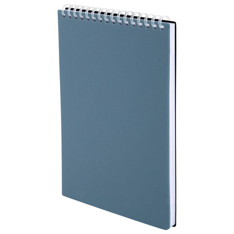 Блокнот А5, 80 л., силиконовый гребень, обложка пластик, клетка, BRAUBERG, синий, 117561 - фото 5