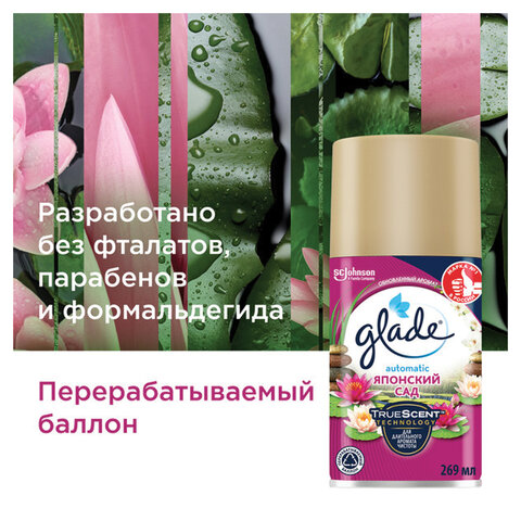 Сменный баллон 269 мл, GLADE "Японский сад" для автоматических освежителей, 864980 - фото 8