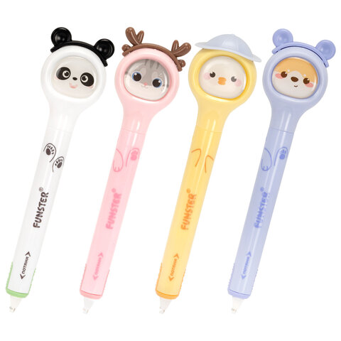 Корректирующая лента FUNSTER (ФАНСТЕР) "Милые зверята", 5 мм x 6 м, ассорти, в блистере, 273982 - фото 1