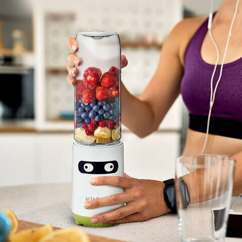 Блендер смузи-мейкер KITFORT КТ-3033-2, 150 Вт, 2 в 1, бутыль 300 мл, кофемолка 50 мл, белый - фото 7