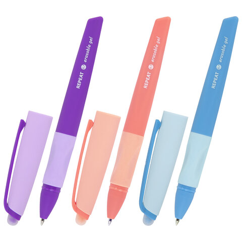 Ручка стираемая гелевая с эргономичным грипом BRAUBERG REPEAT COLOR, СИНЯЯ, ассорти, 0,5 мм,144072 - фото 1
