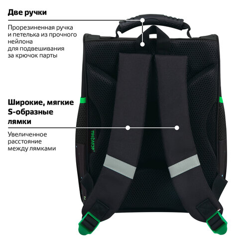 Ранец ПИФАГОР BASIC, 1 отделение, 3 кармана, эргономичная спинка, "Offline", 35х28х18 см, 273139 - фото 18