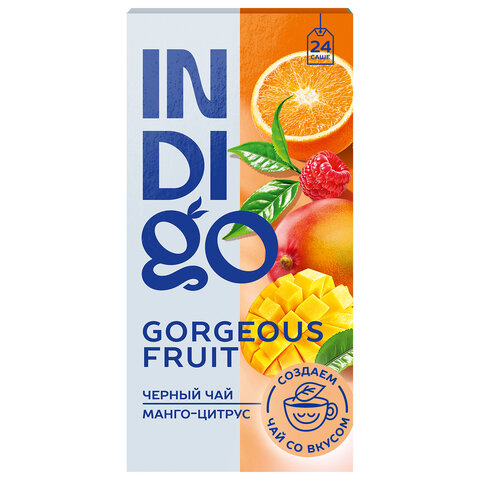 Чай INDIGO "Манго-цитрус" черный, 24 пакетика в конвертах по 1,7 г, HERB0082 - фото 2