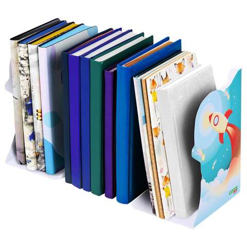 Подставка-держатель для книг и учебников фигурная BRAUBERG KIDS "Cosmo" раздвижная, металлическая, 238068 - фото 7