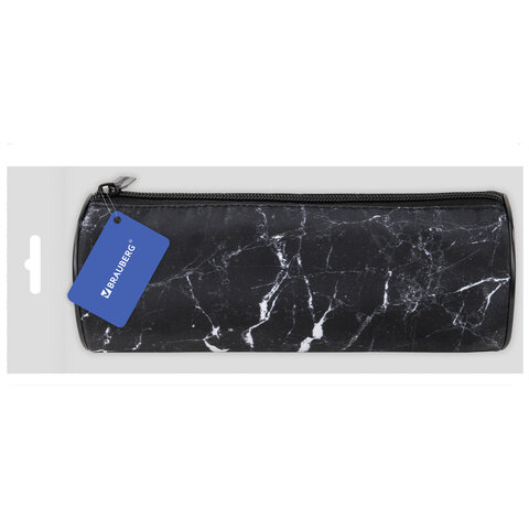 Пенал-тубус BRAUBERG, с эффектом Soft Touch, мягкий, "Black marble", 22х8 см, 271569 - фото 6