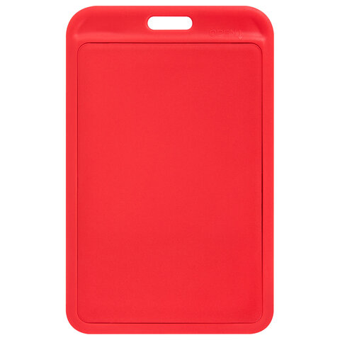 Бейдж вертикальный (85х54 мм), красный, МАТОВАЯ ПОВЕРХНОСТЬ, BRAUBERG EXTRA, 238816 - фото 2