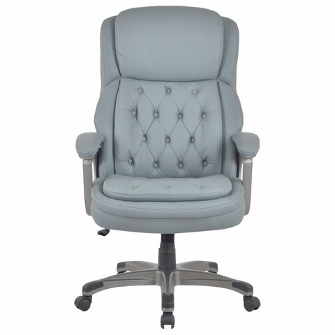 Кресло BRABIX PREMIUM "Regal EX-557", НАГРУЗКА до 150 кг, пружинный блок, экокожа, серое, 532946 - фото 4