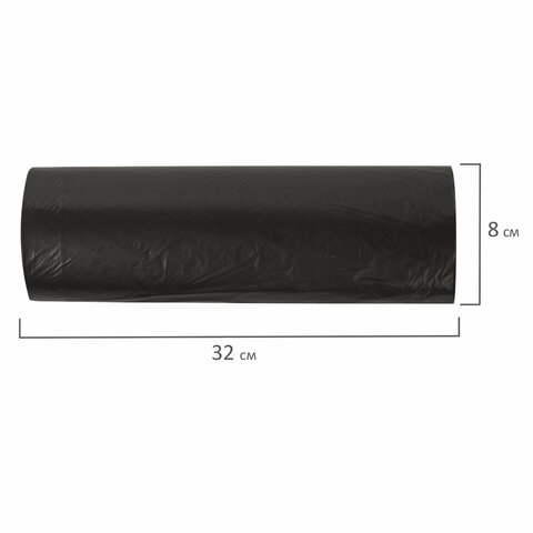 Мешки для мусора 240 л черные, в рулоне 10 шт., ПВД 30 мкм, 90x130 см, ЛЮБАША эконом, 608916 - фото 4